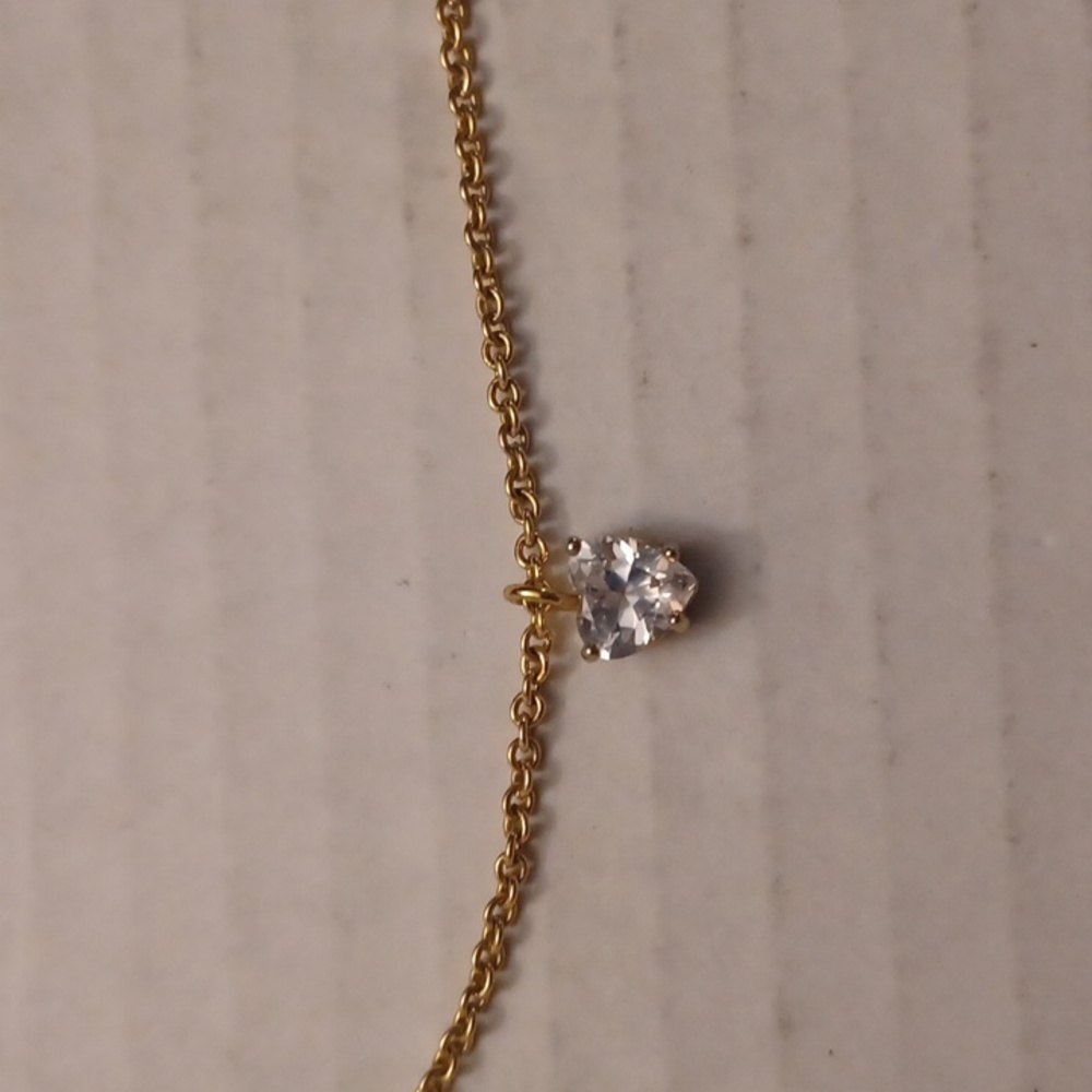 4/$40 Clear Heart Gem Necklace